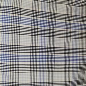 Calibrate Trim Fit Men's Dress Shirt Blue Black Plaid Non-Iron Cotton Blend